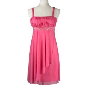 City Triangles Pink Sequin Empire Waist Mini Dress Youth XL